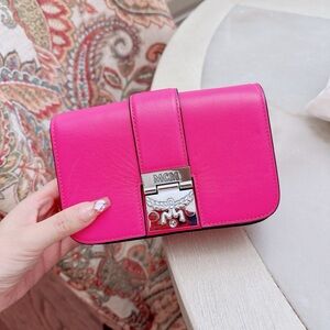MCM Karoline Mini leather pink crossbody /purse /clutch /shoulder bag /N…